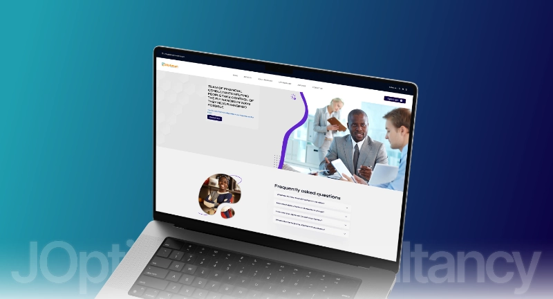 Website design and development, funnel building and custom CRM development project for an insurance agency business, JOptiman Consultancy developed by Kaltech Consultancy